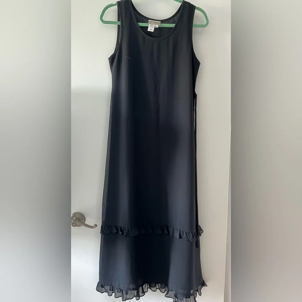 Coldwater Creek Black High Low Dress Sleeveless Size PXS